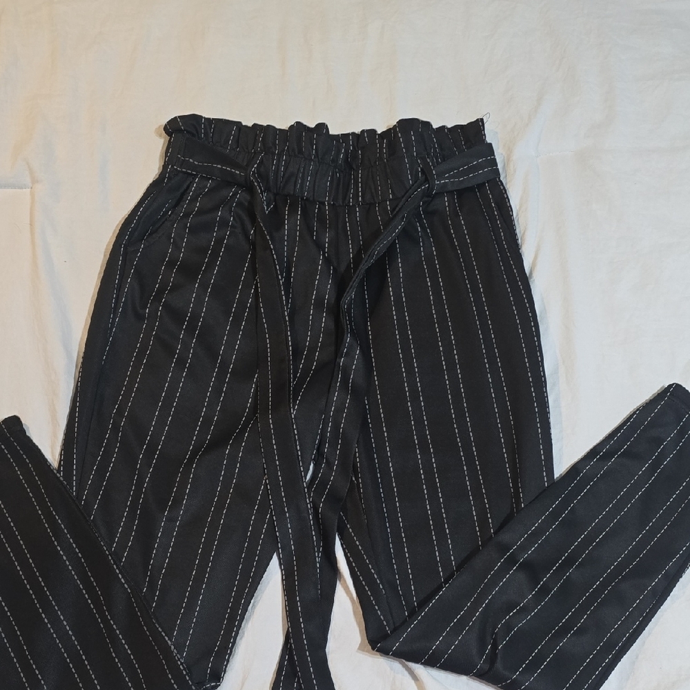 Black Striped Women's Trousers